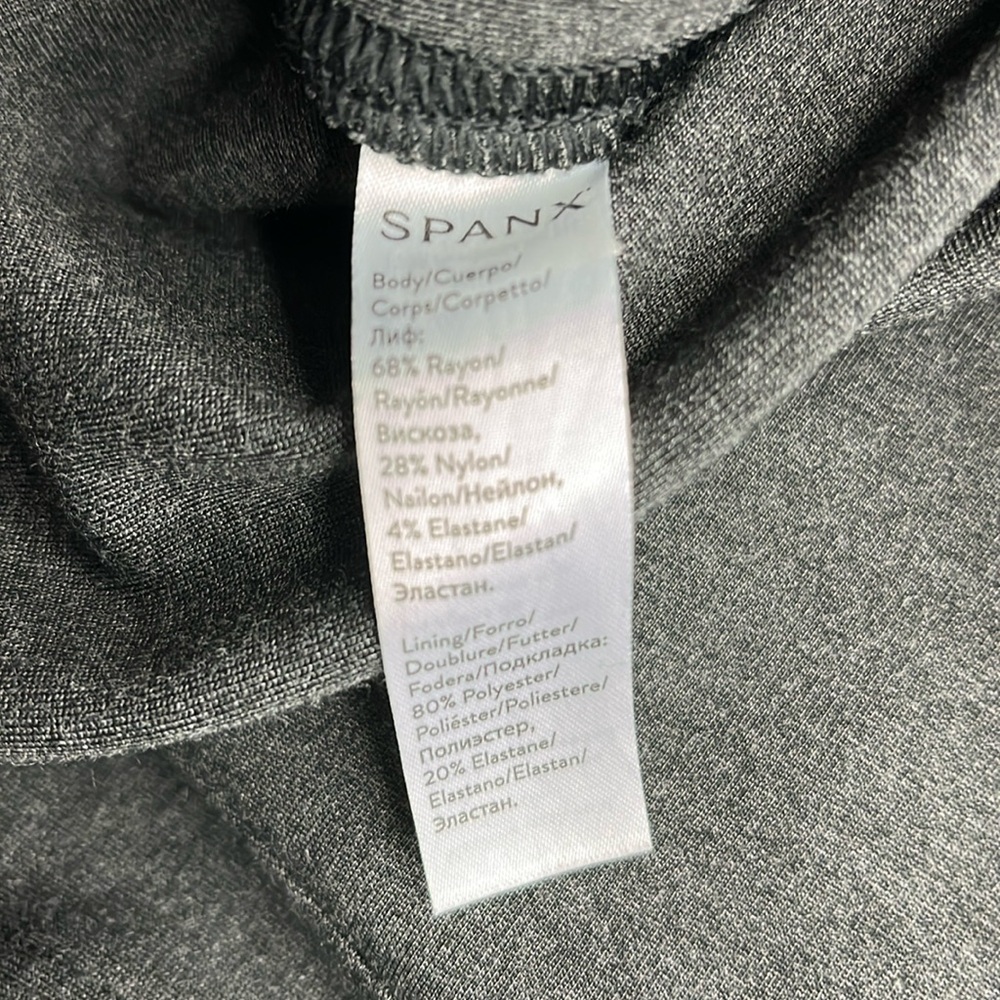 Spanx Ankle Length Ponte Split Hem Gray Leggings … - image 5